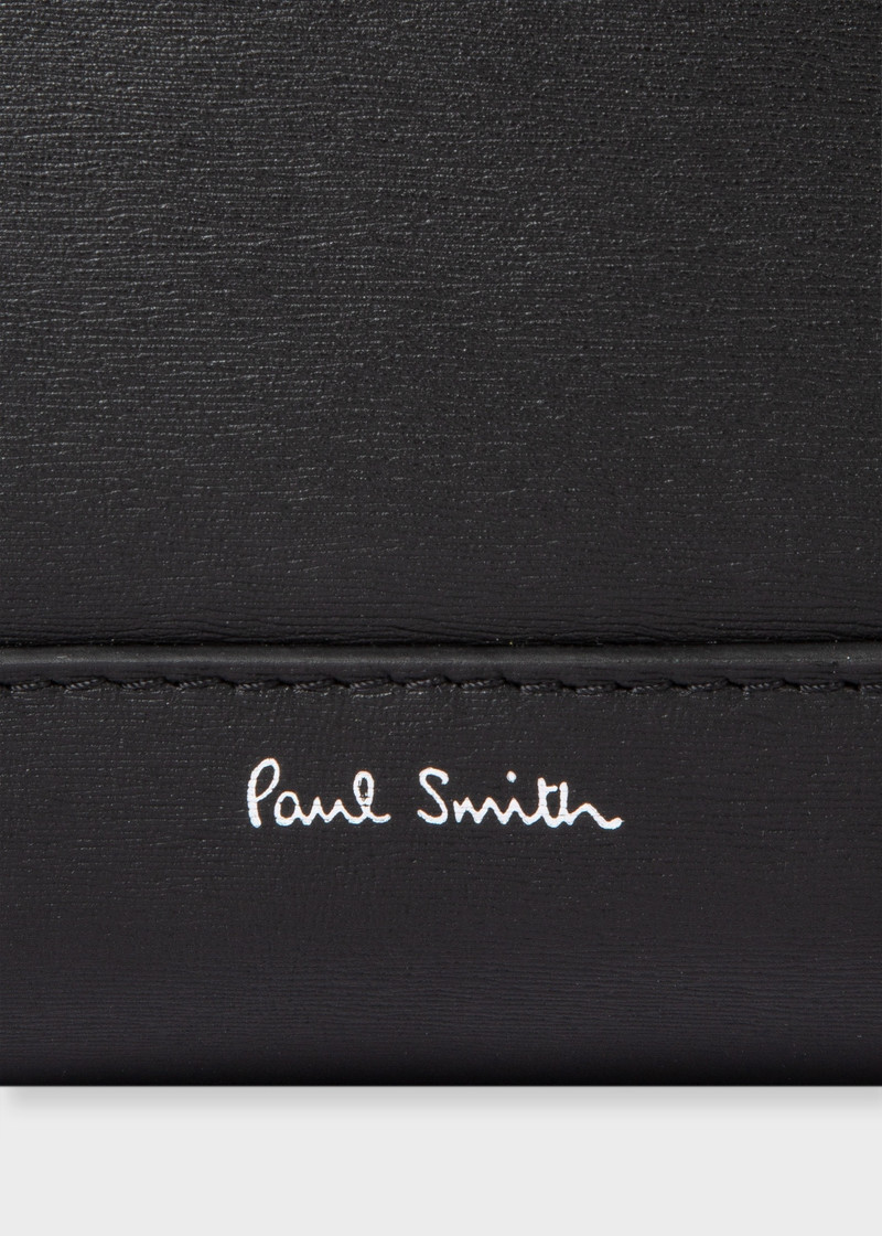 Black Embossed Leather Backpack 4