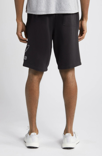 adidas Originals Trefoil Embroidered Sweat Shorts in Black/White outlook