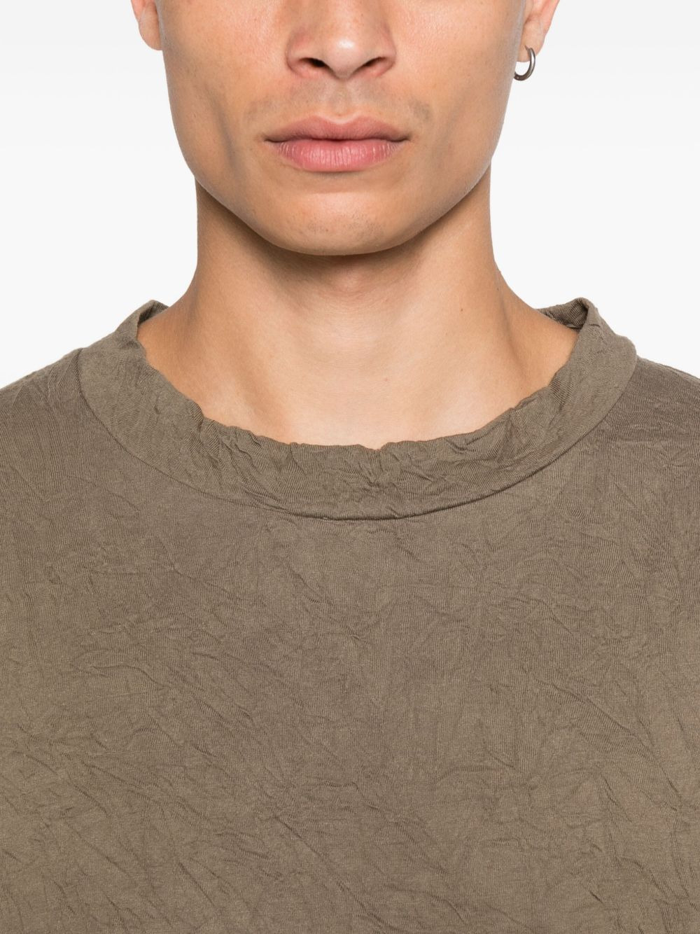 crinkle crew-neck T-shirt - 4