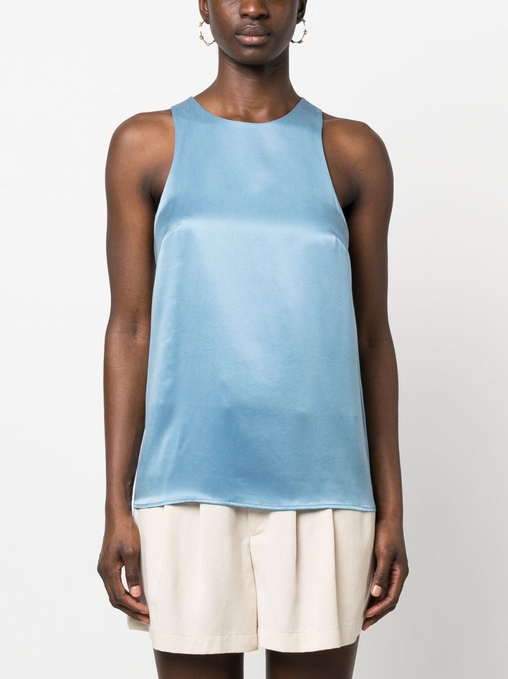 halterneck silk tank top - 3
