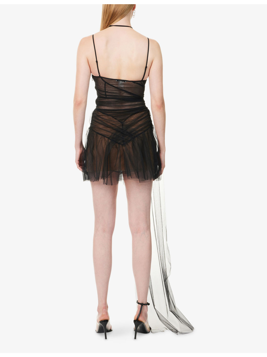 Shoulder-Straps Bra Woven Mini Dress - 4