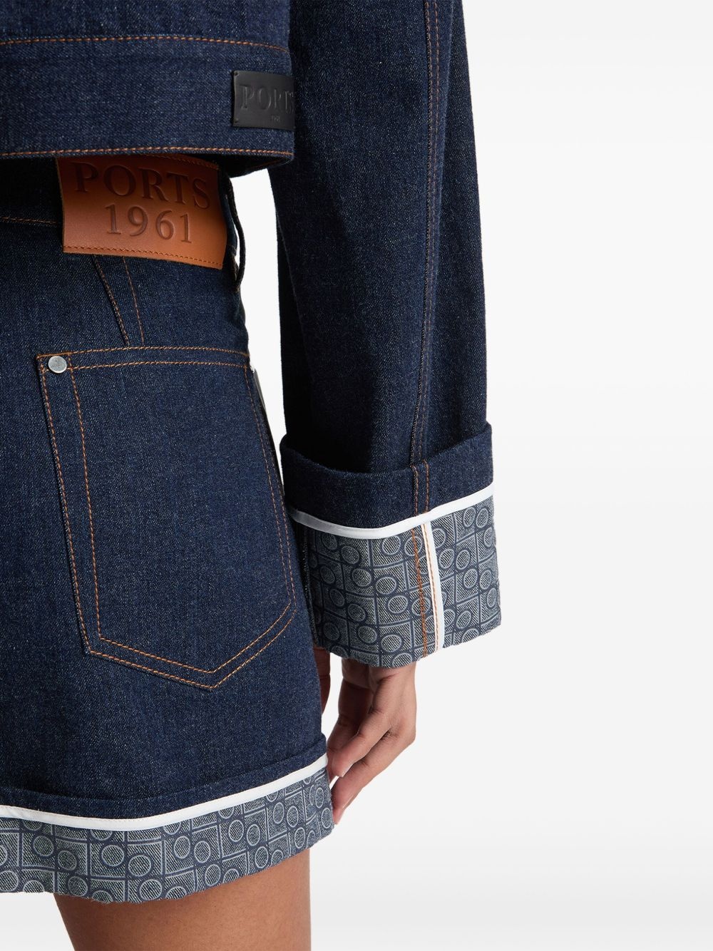 P-logo denim shorts - 4