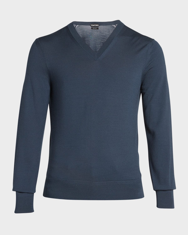 Men's Merino Wool V-Neck Sweater 1