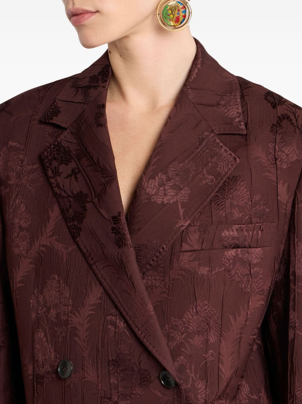 floral-print double-breasted jacket - 4