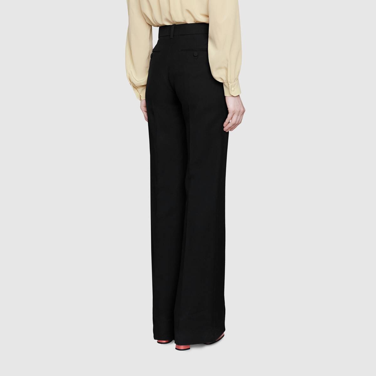 Wool silk flare pant - 4