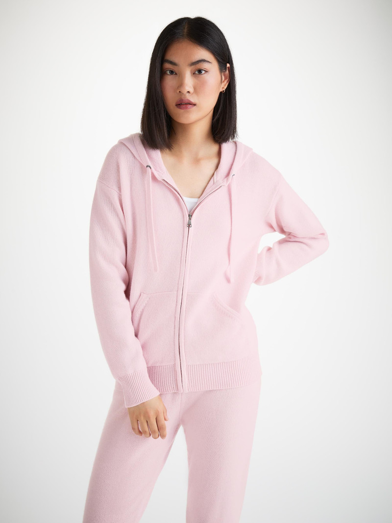 Derek Rose Women's Hoodie Daphne Cashmere Ice Pink outlook