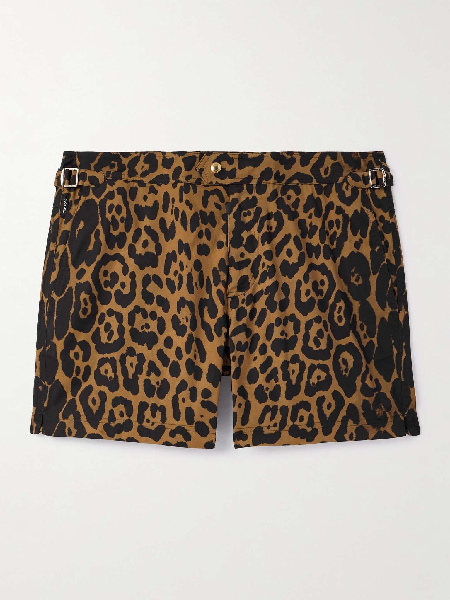 Slim-Fit Short-Length Leopard-Print Swim Shorts - 1
