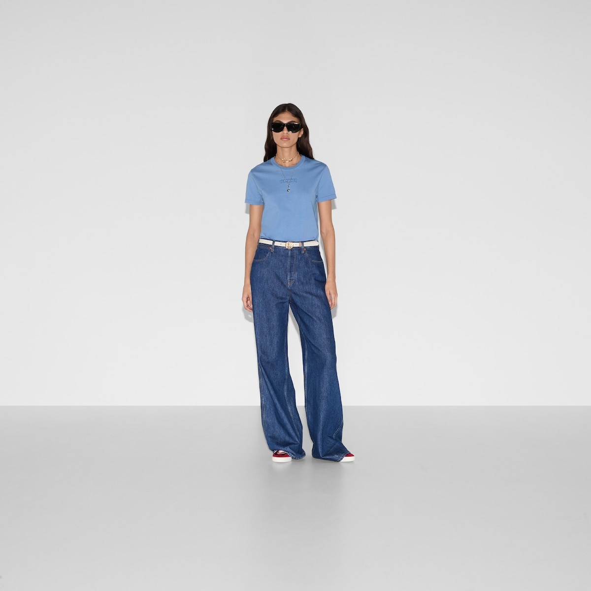 Embroidered cotton jersey T-shirt - 2