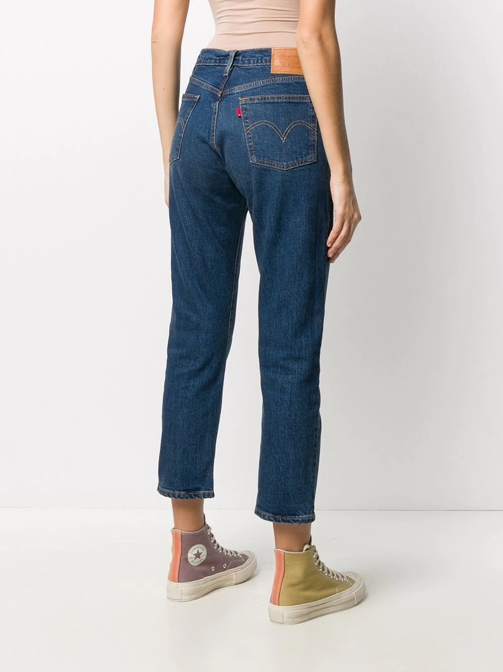 cropped faded jeans - 4