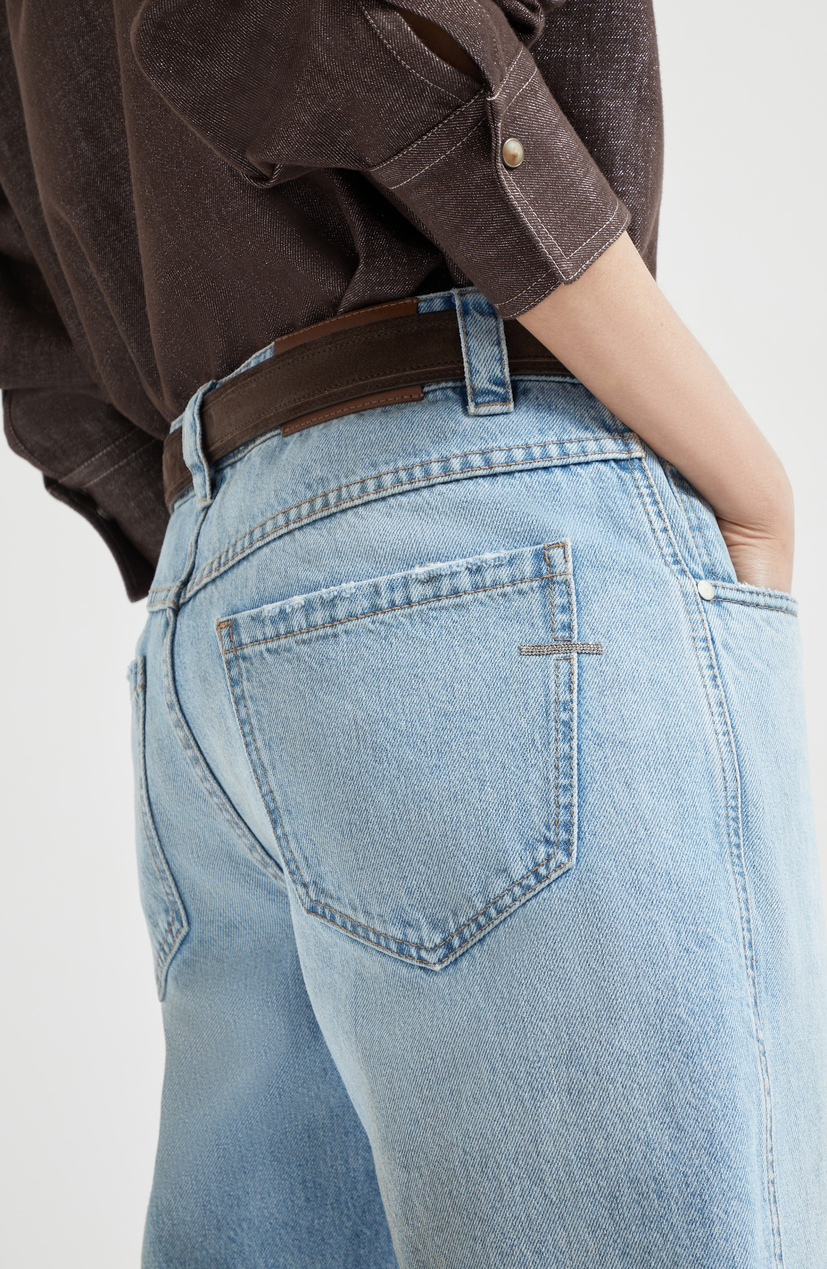 Brunello Cucinelli Straight trousers in Light Denim at Nordstrom - 4