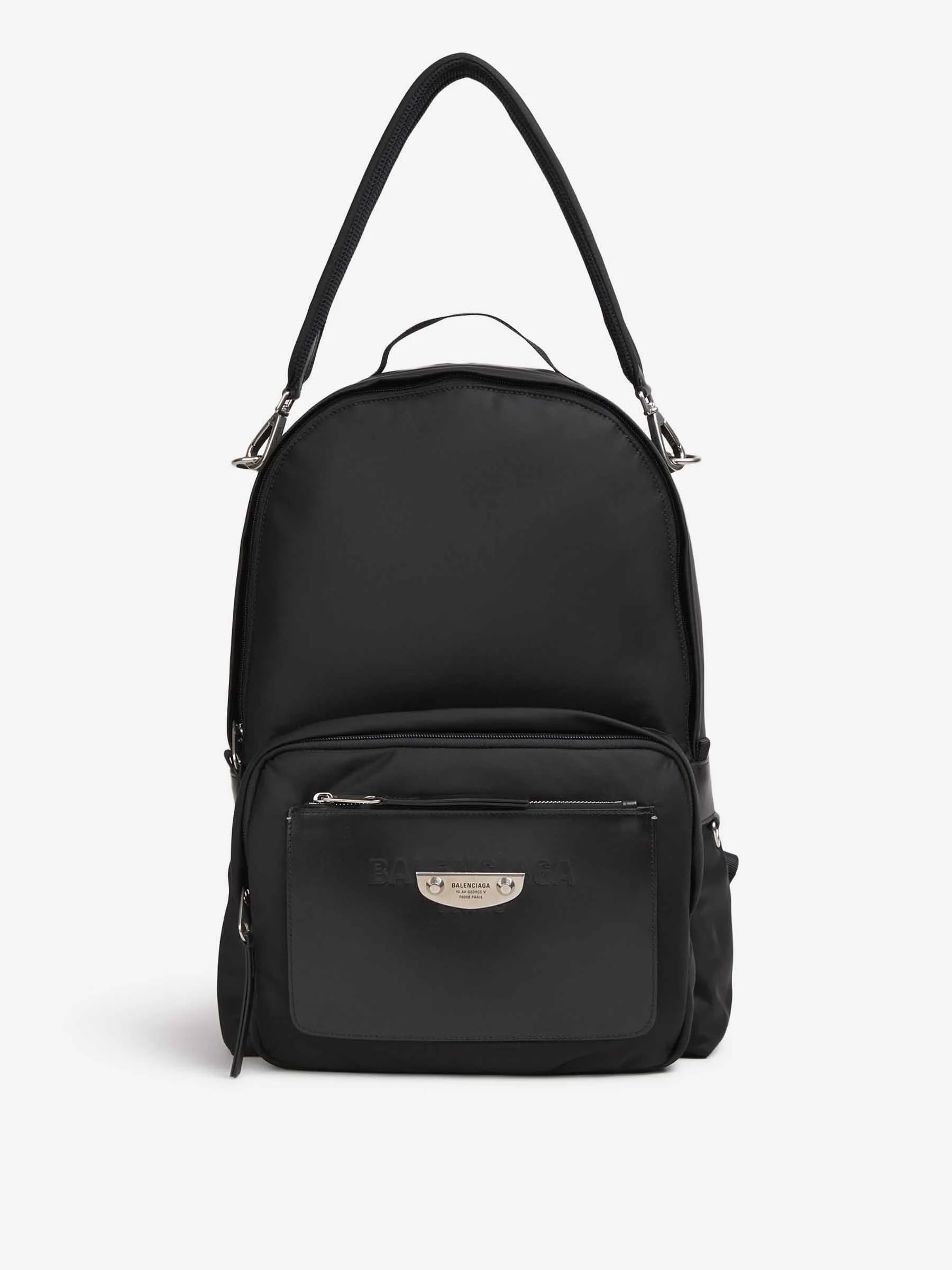 NYLON AND LEATHER BACKPACK - 1