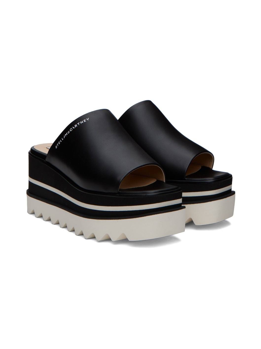 Black Sneak-Elyse Platform Mules - 4
