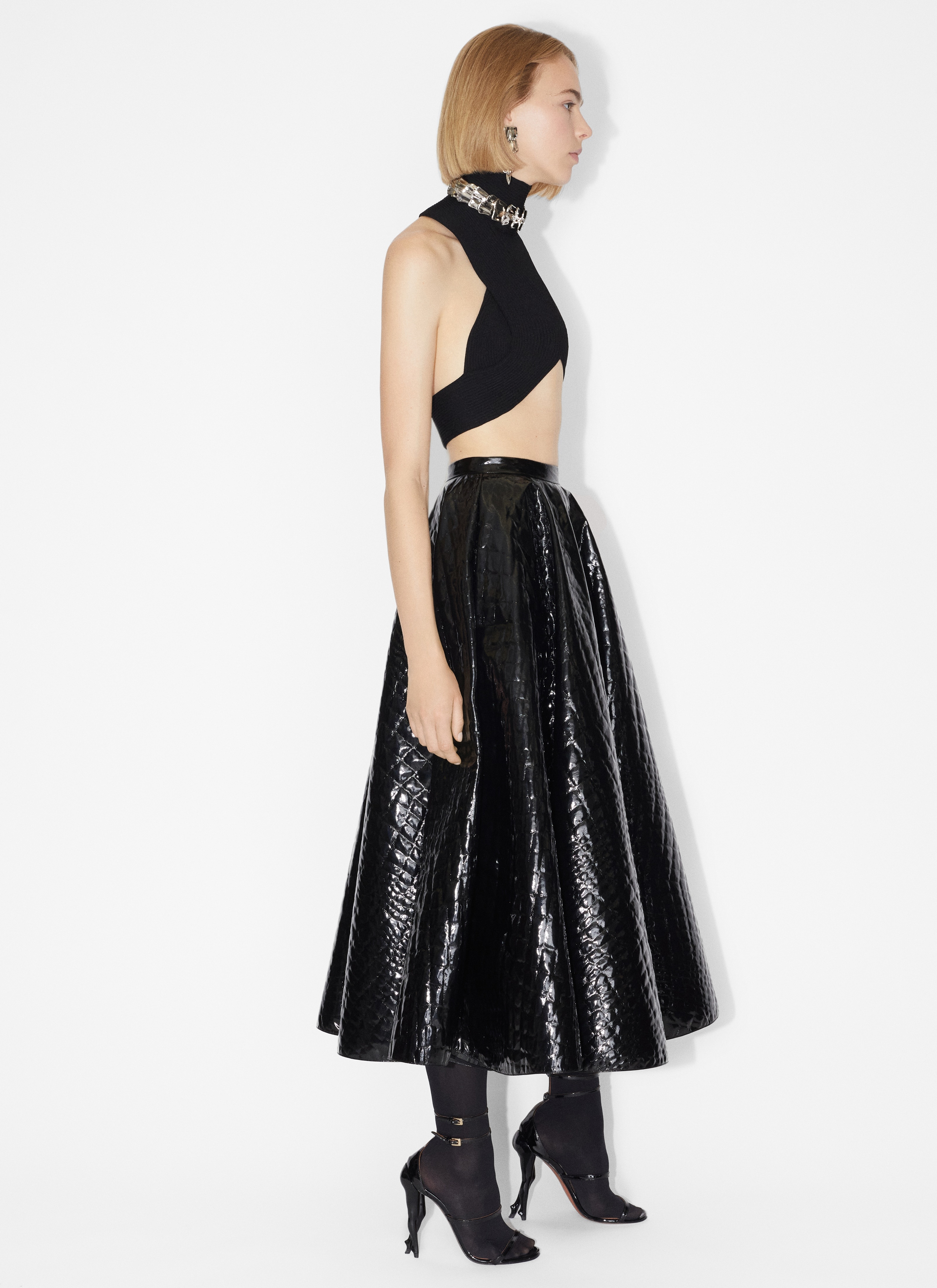 MIDI "CROCODILE" PATTERN SKIRT - 4