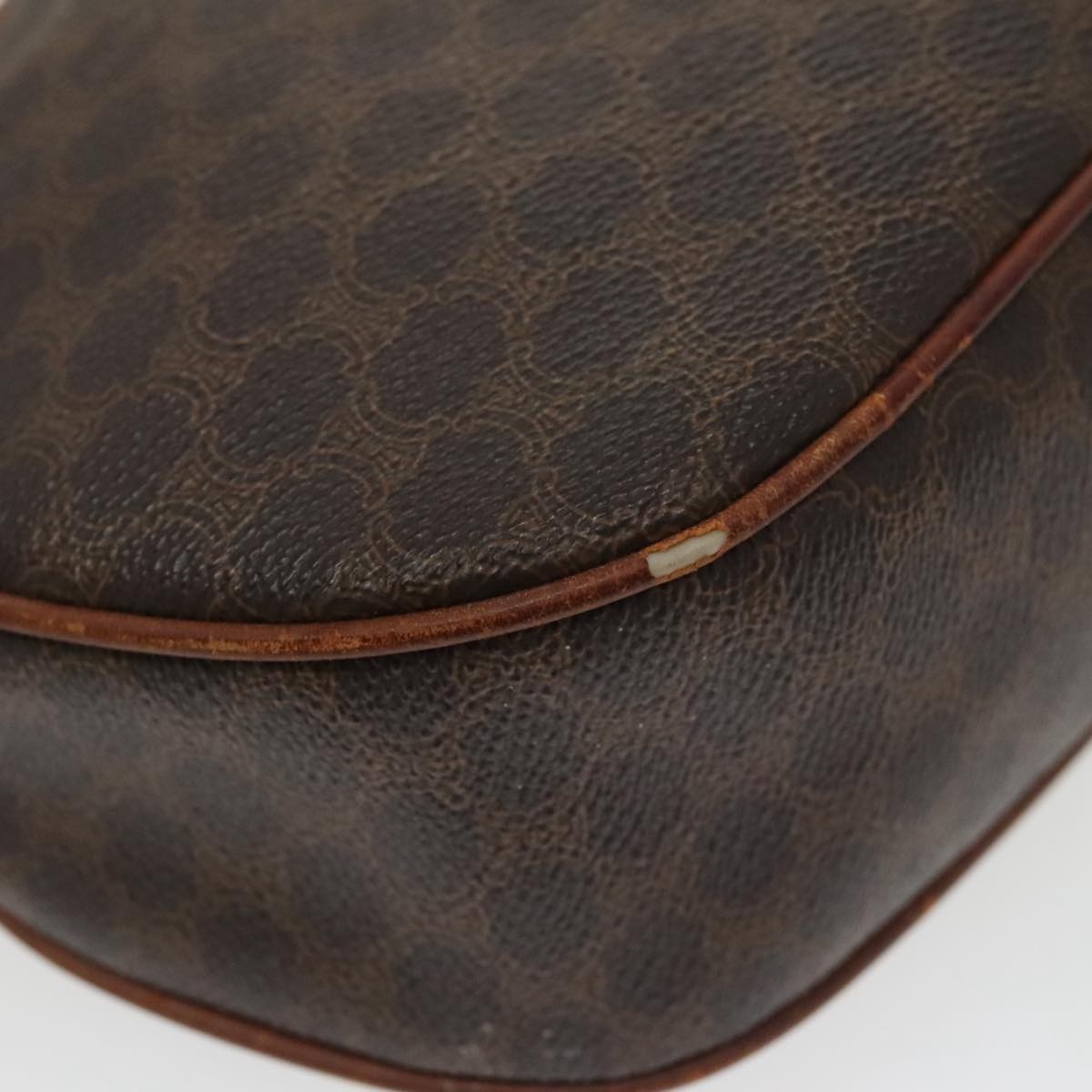 CELINE Macadam Canvas Shoulder Bag Pvc Leather Brown Gold - 13