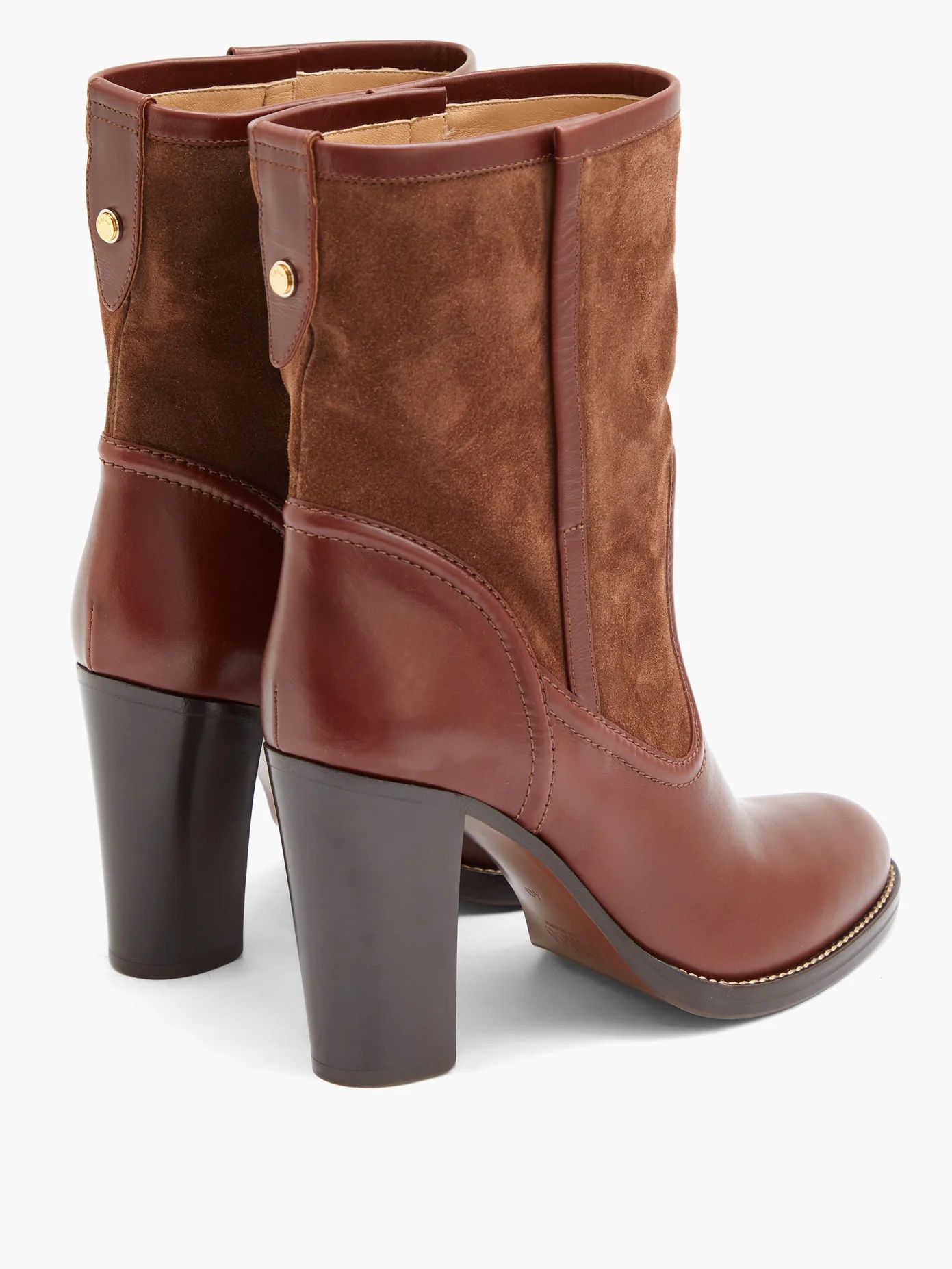 Suede and leather ankle boots - 5