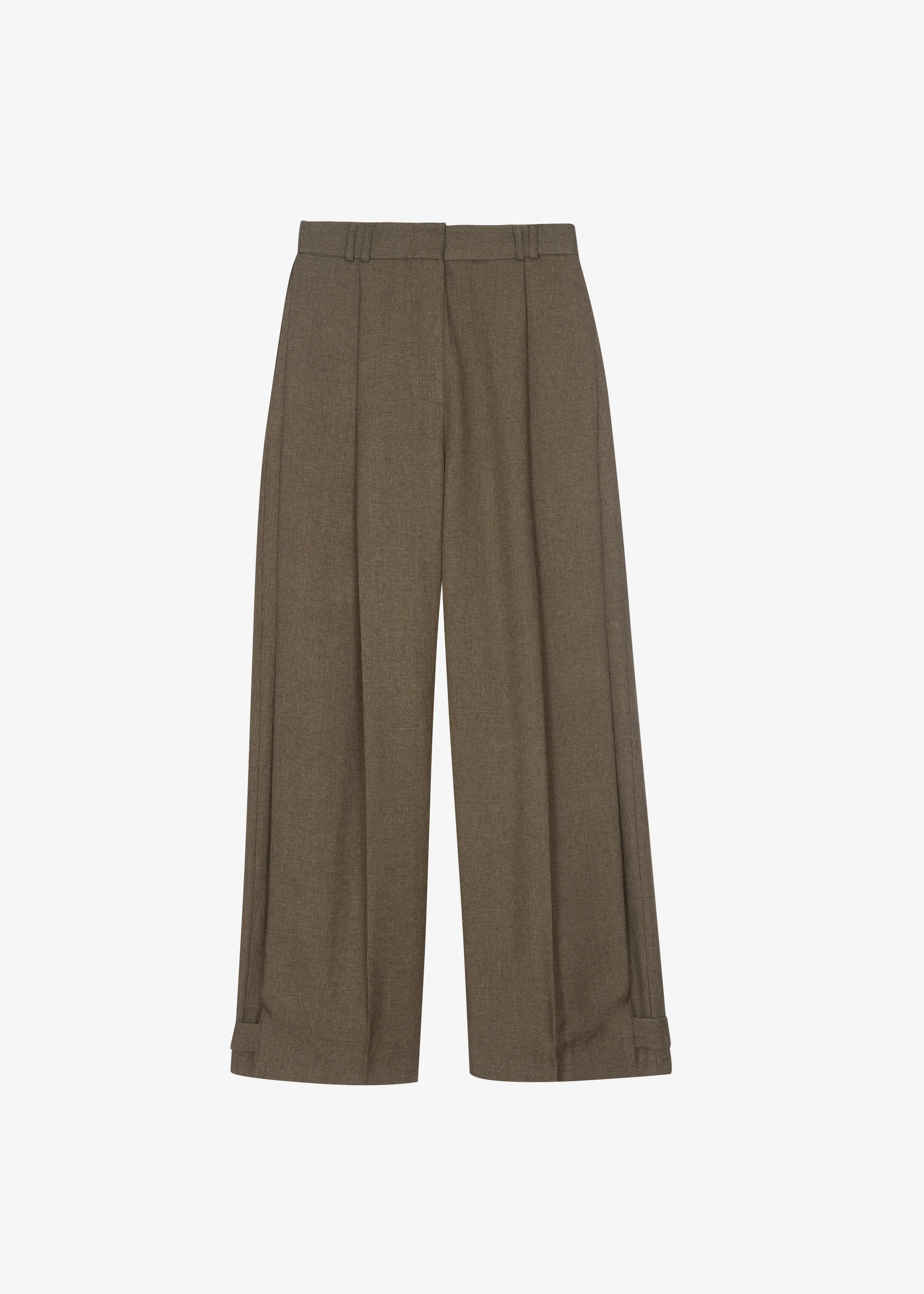 Vallsta Tailored Trousers - Brown Melange - 1
