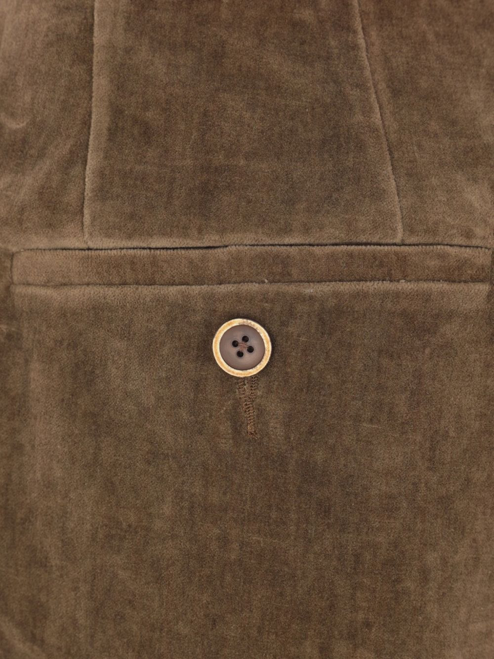 dart-detail velvet trousers - 3