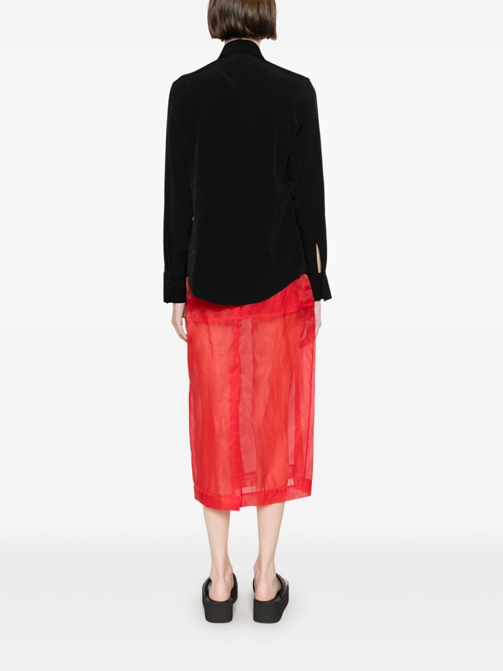 drape-panel shirt - 4