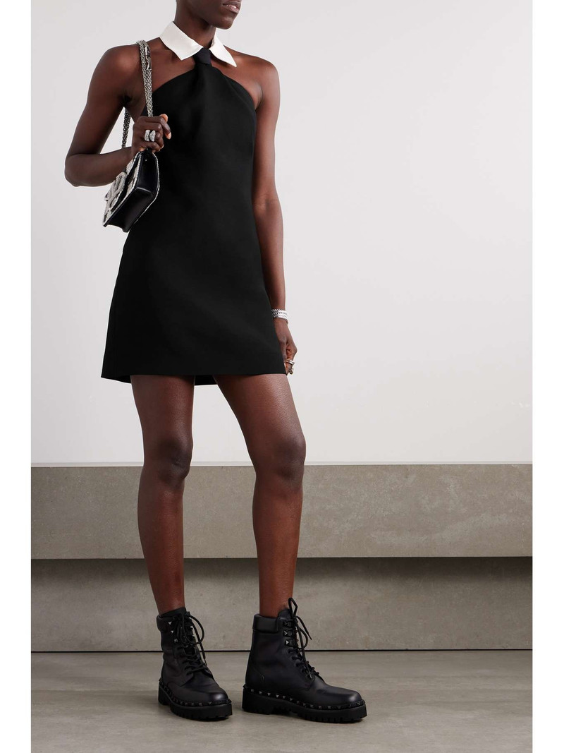 Valentino Wool and silk-blend halterneck mini dress outlook