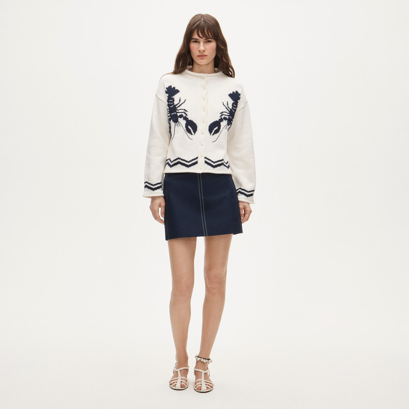 2025 Rollneck™ cardigan with lobster intarsia 3