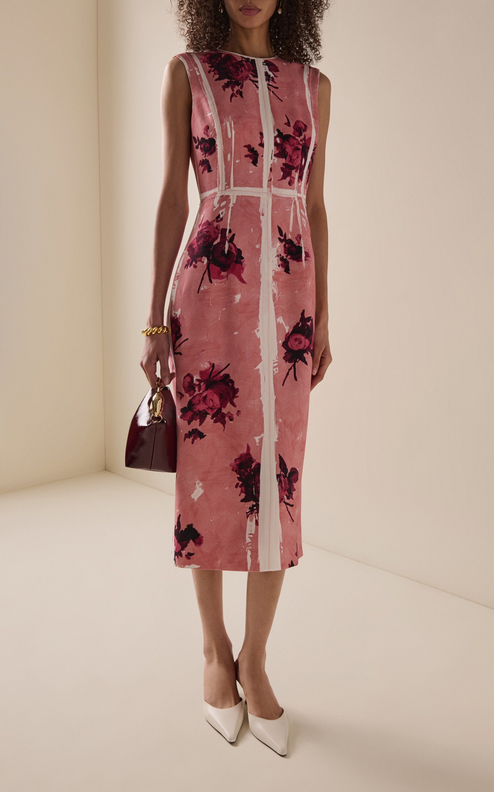 Floral Sleeveless Cocktail Dress light pink - 2