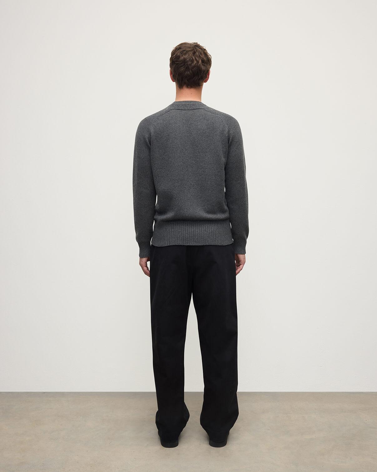 Superfine Merino Relaxed Grey Jumper - 4