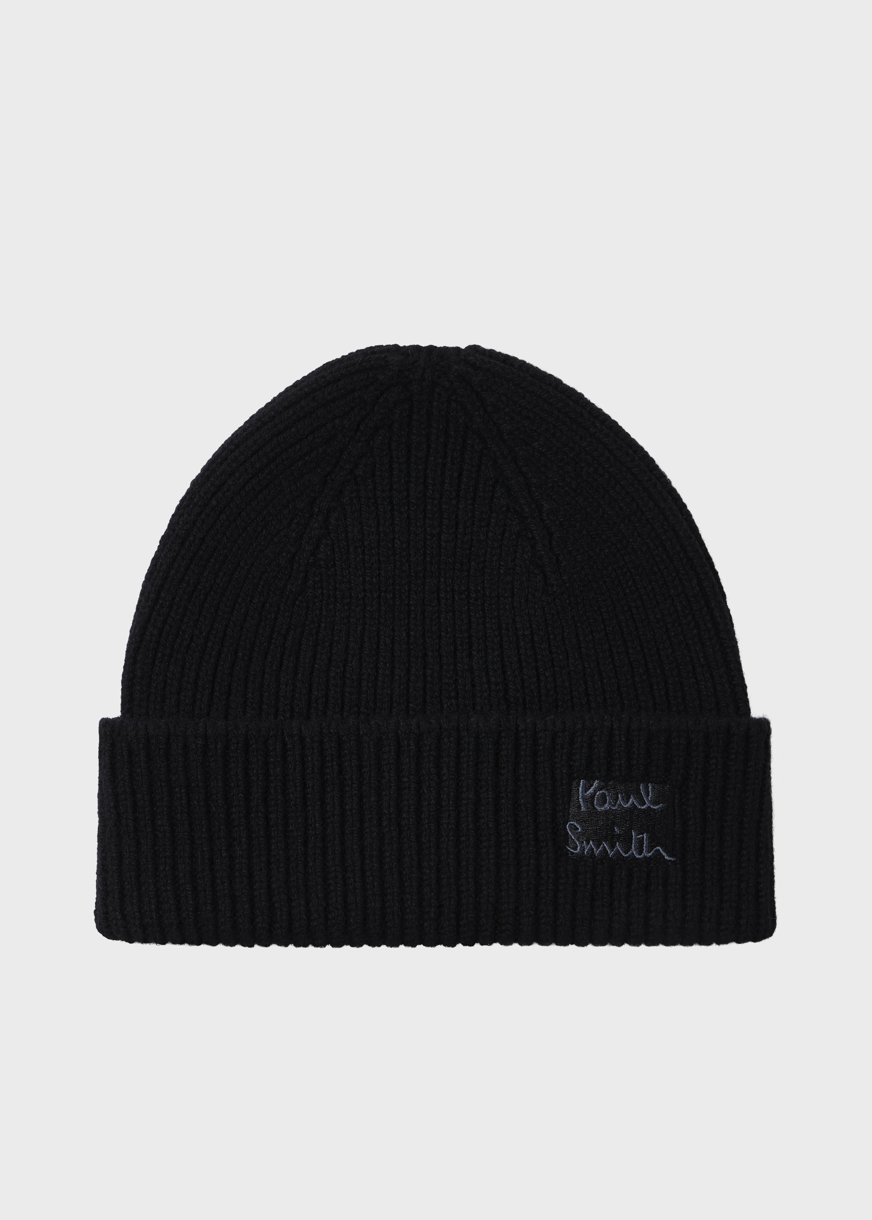 Black Cashmere-Blend Beanie - 1