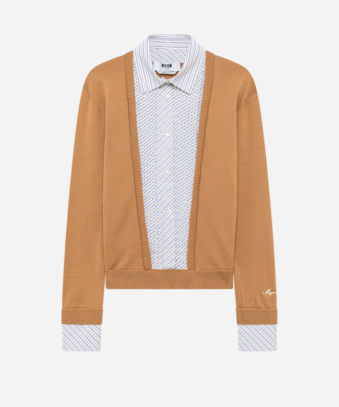 Wool sweater with layering detail - 1