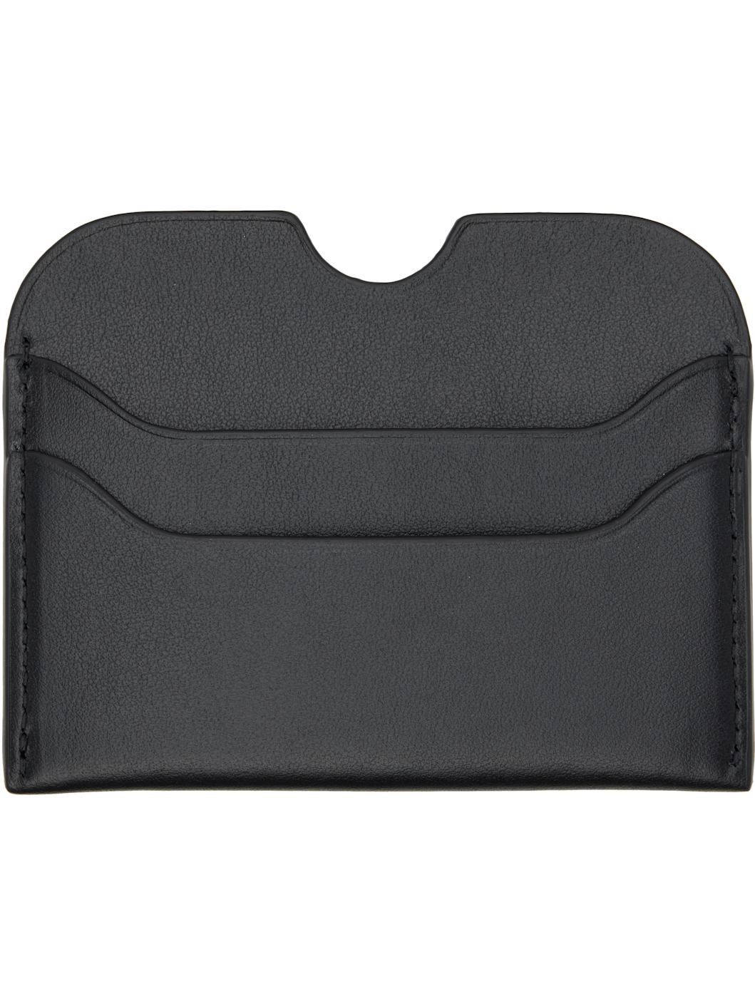 Black Leather Card Holder - 2
