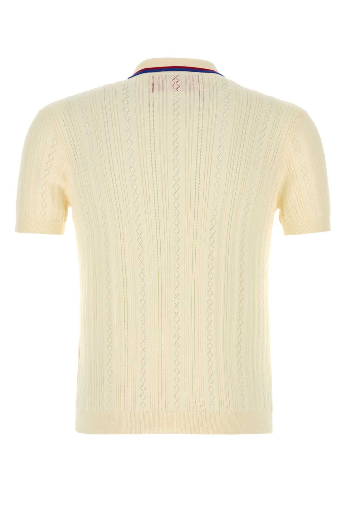 Valentino Garavani Men Ivory Cotton Polo Shirt - 2