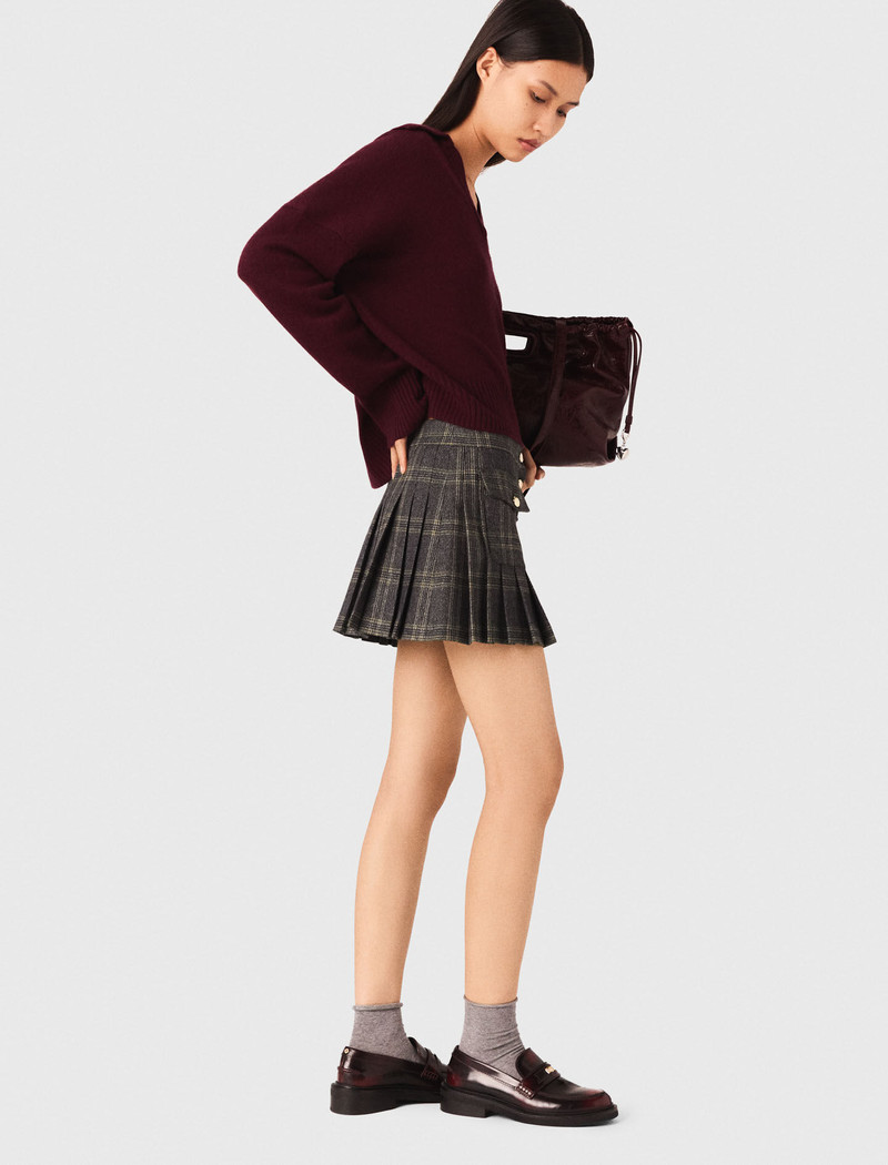 Short pleated checked skirt 3