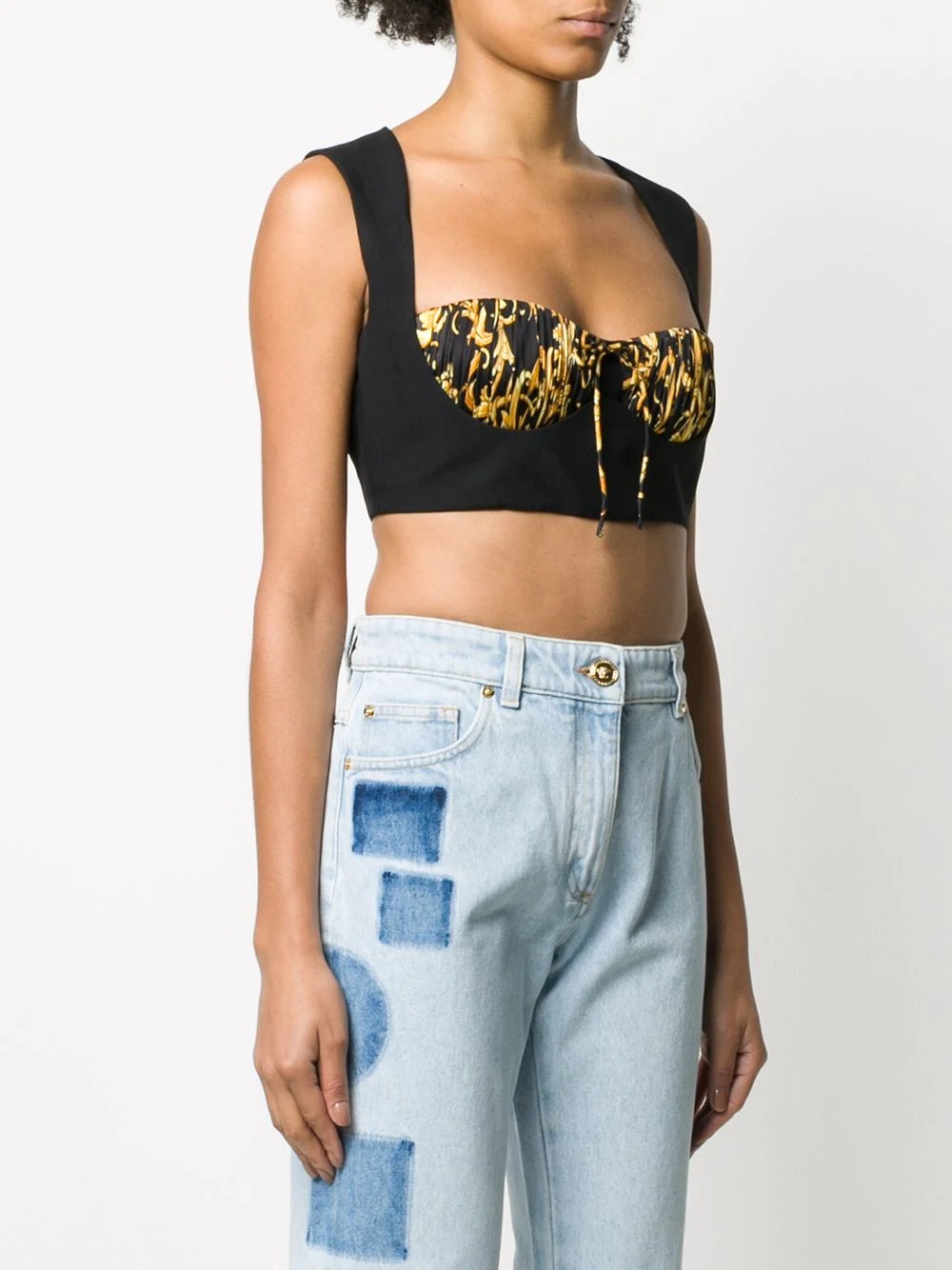 Barocco print cropped top - 3