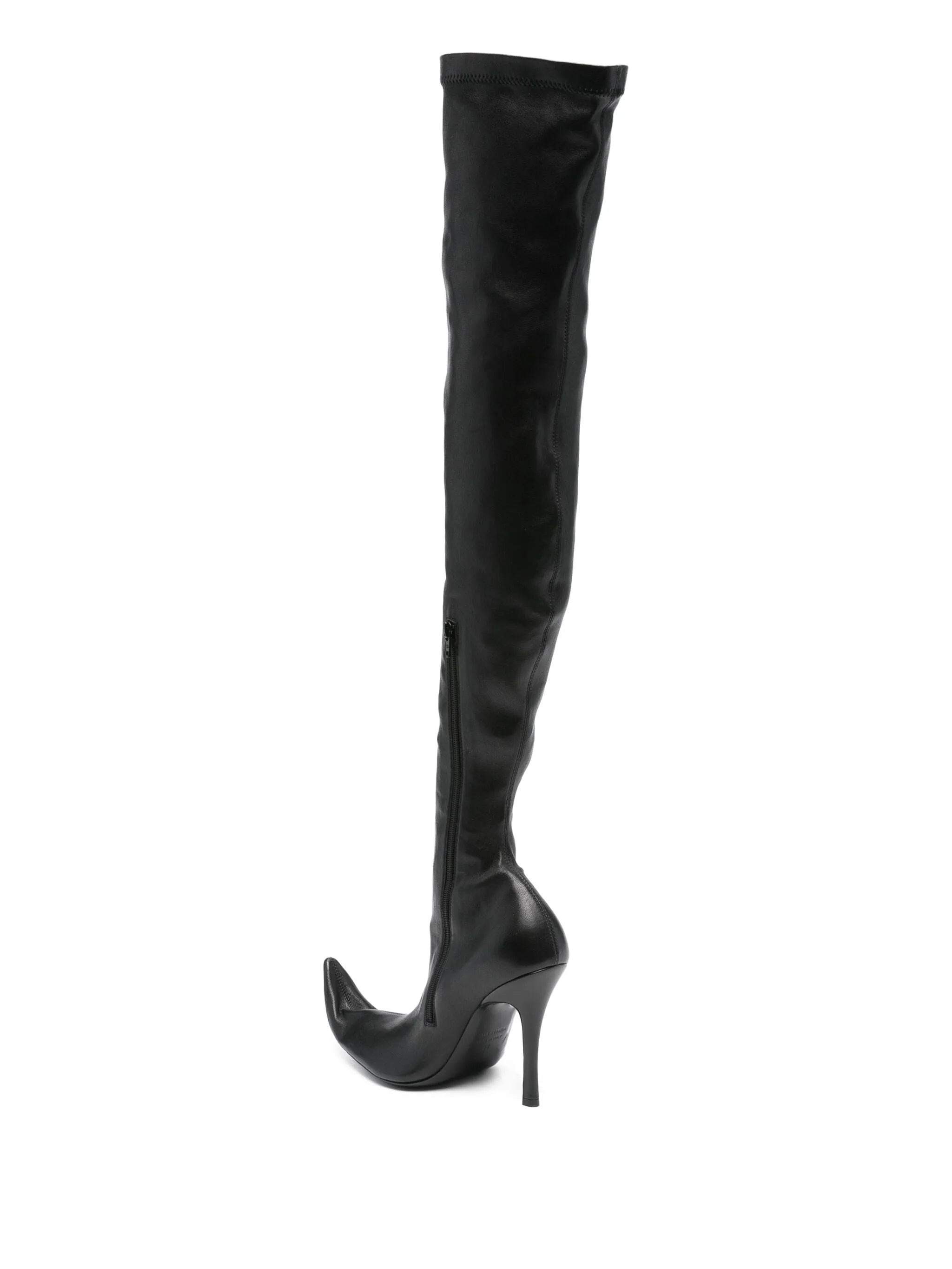 Balenciaga 110mm Leather Pointed-toe Over-the-knee Boots - 3