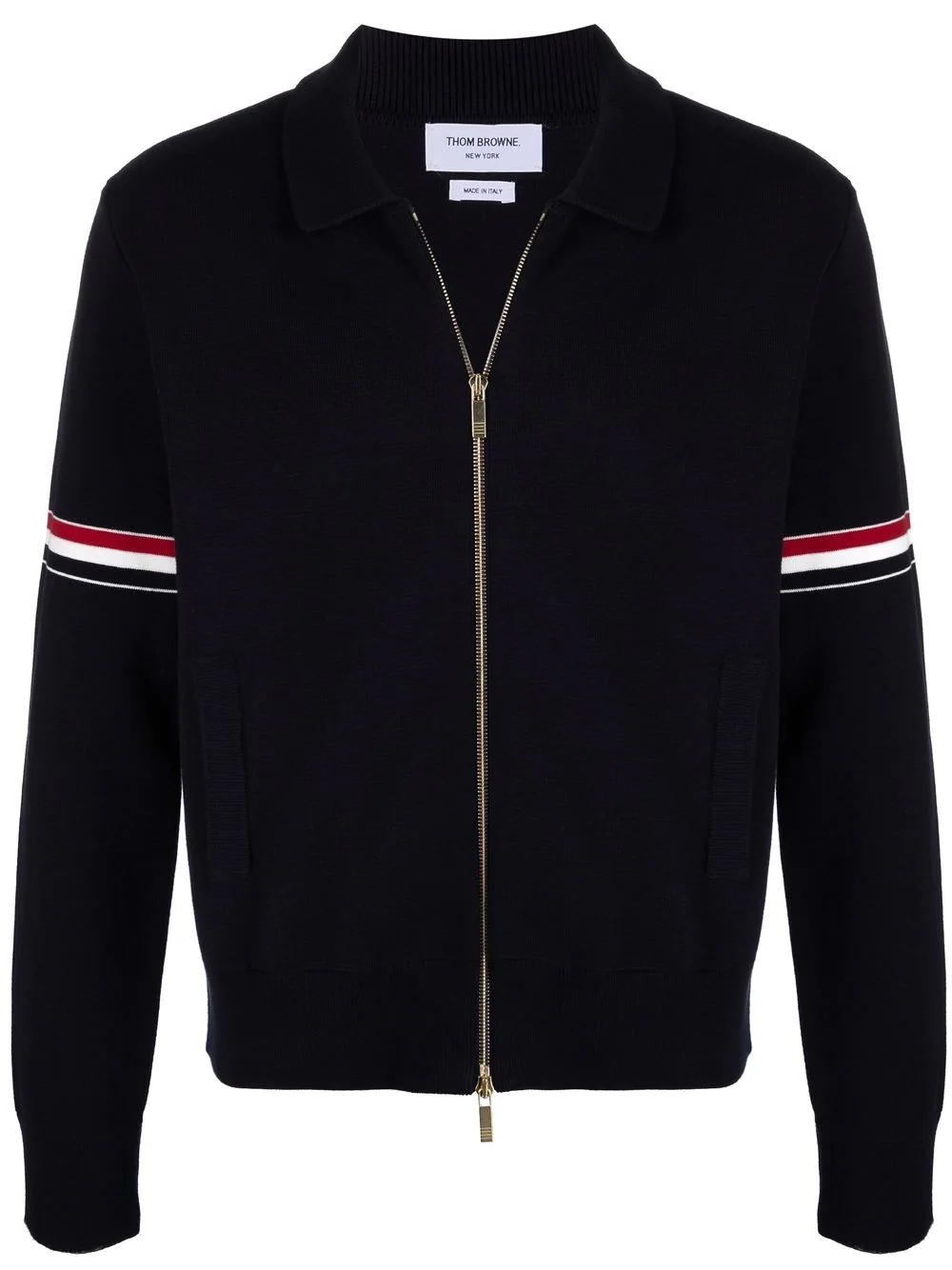 RWB stripe detailed cardigan - 1