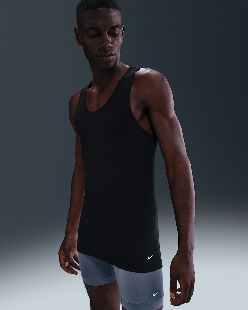 Nike Dri-FIT Essential Cotton Stretch Men's Slim Fit Tank Undershirt (2-Pack) 1