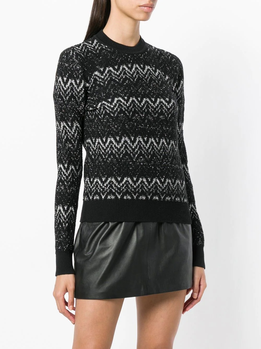 lurex intarsia sweater - 3