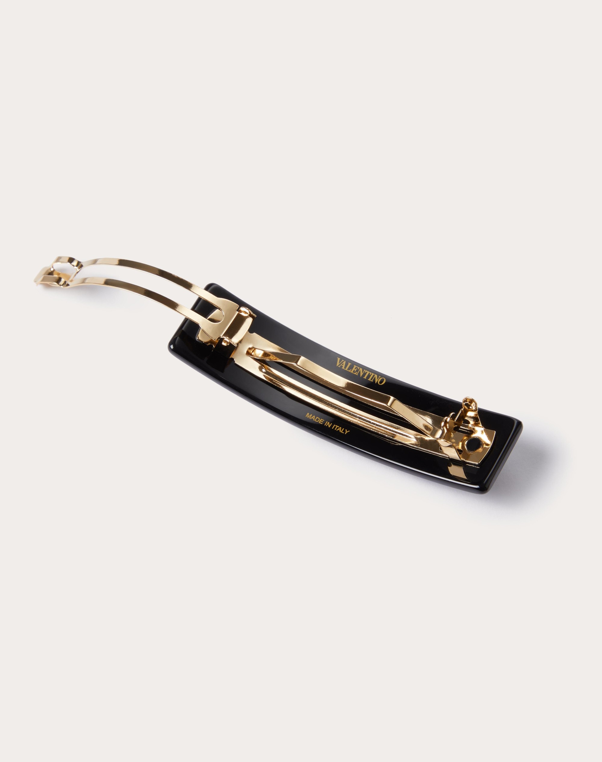 VLOGO SIGNATURE METAL AND RESIN HAIR CLIP WITH SWAROVSKI® CRYSTALS - 3