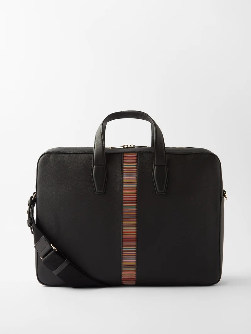 Signature Stripe leather briefcase - 1
