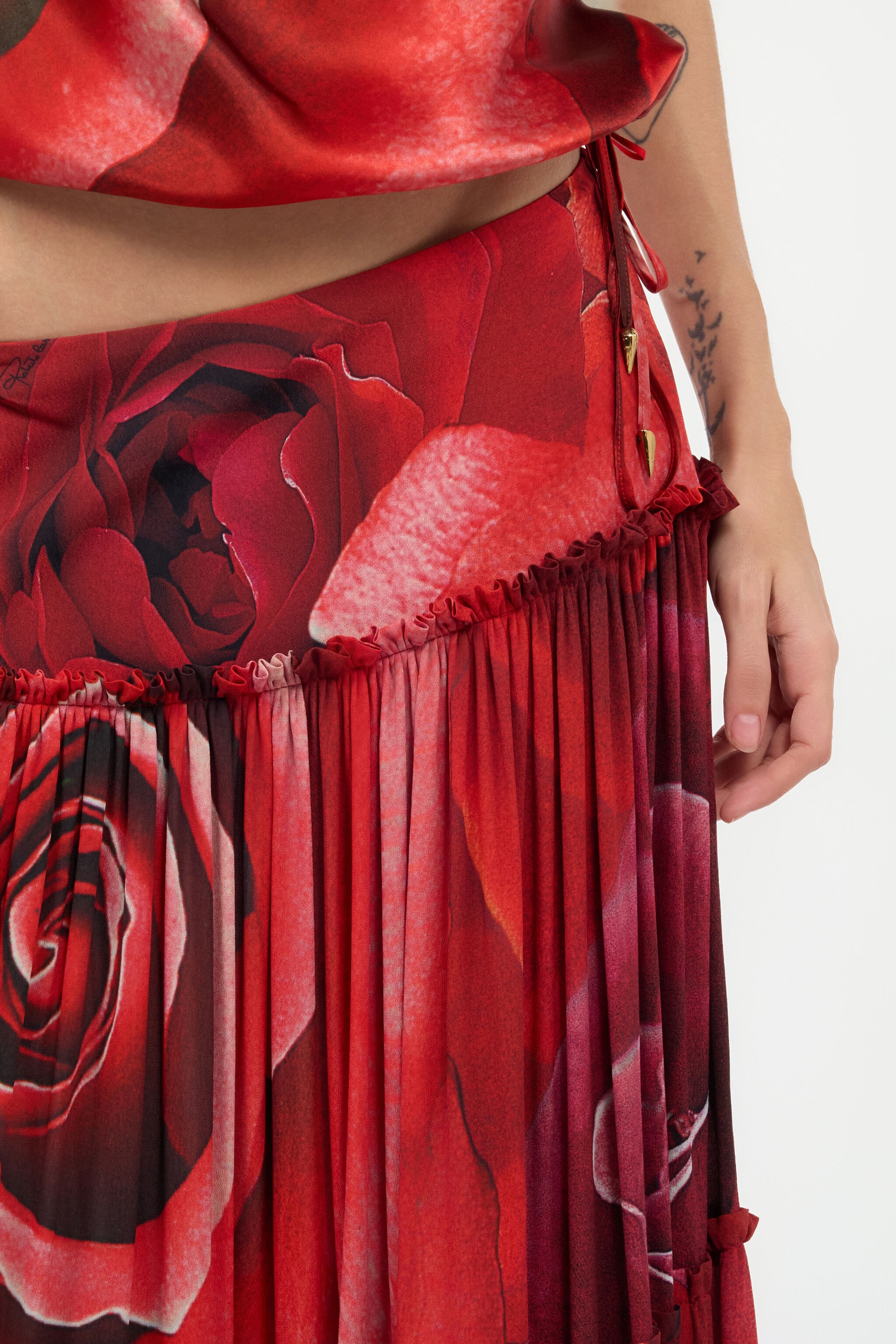 Extra-Long Skirt With Garden Rose Print - 6
