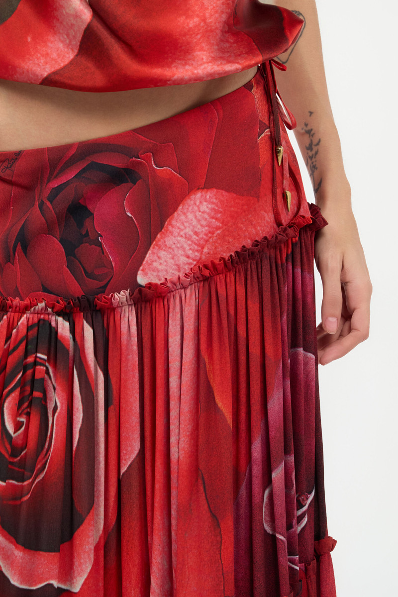 Extra-Long Skirt With Garden Rose Print 6