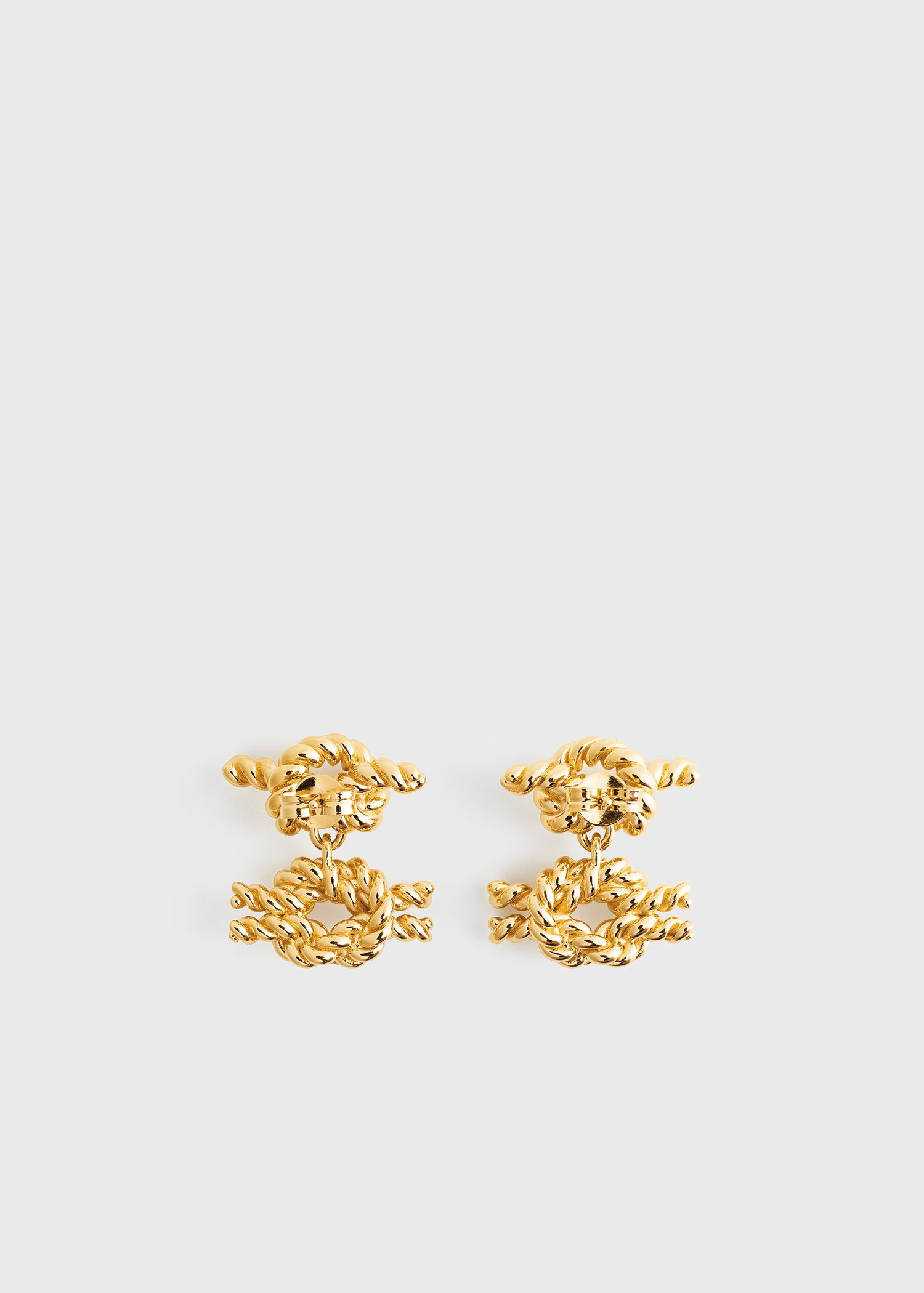 Rope knot earrings gold - 3
