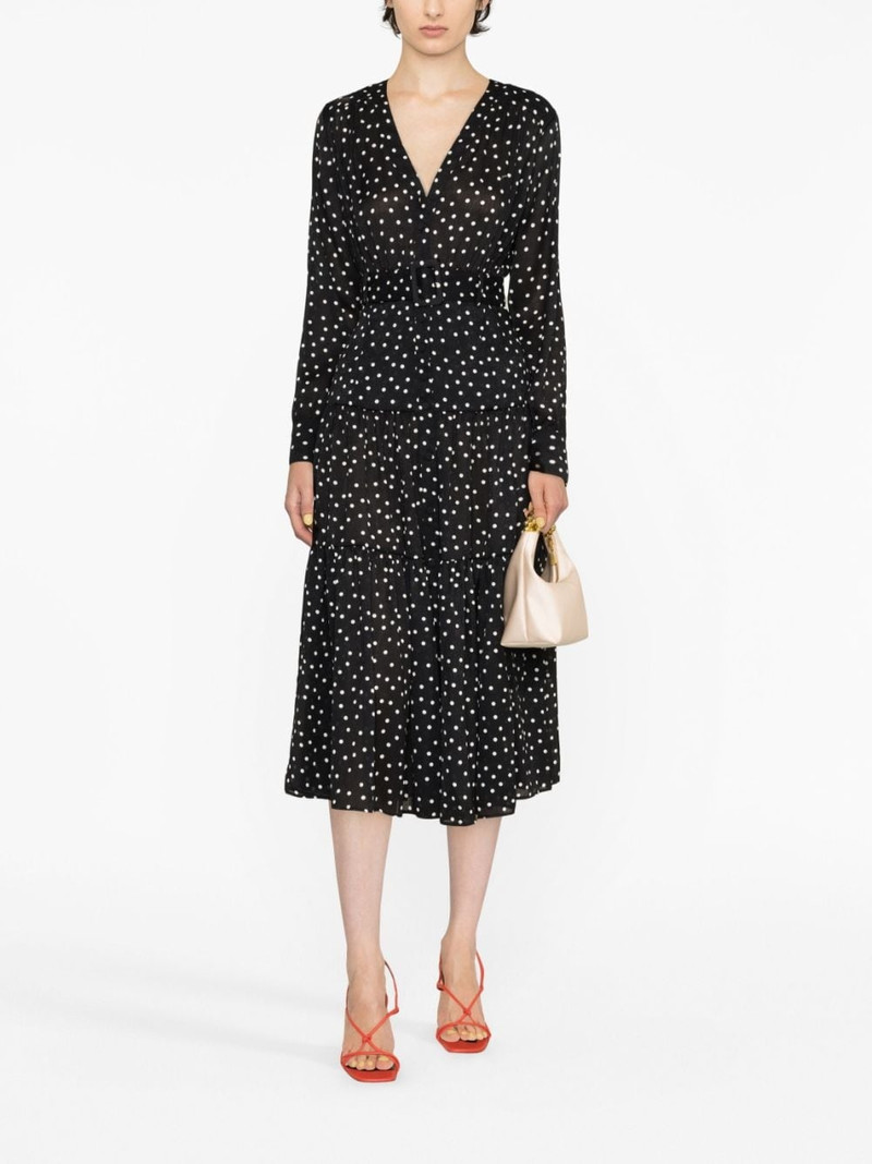 PINKO polka-dot-print belted midi dress outlook