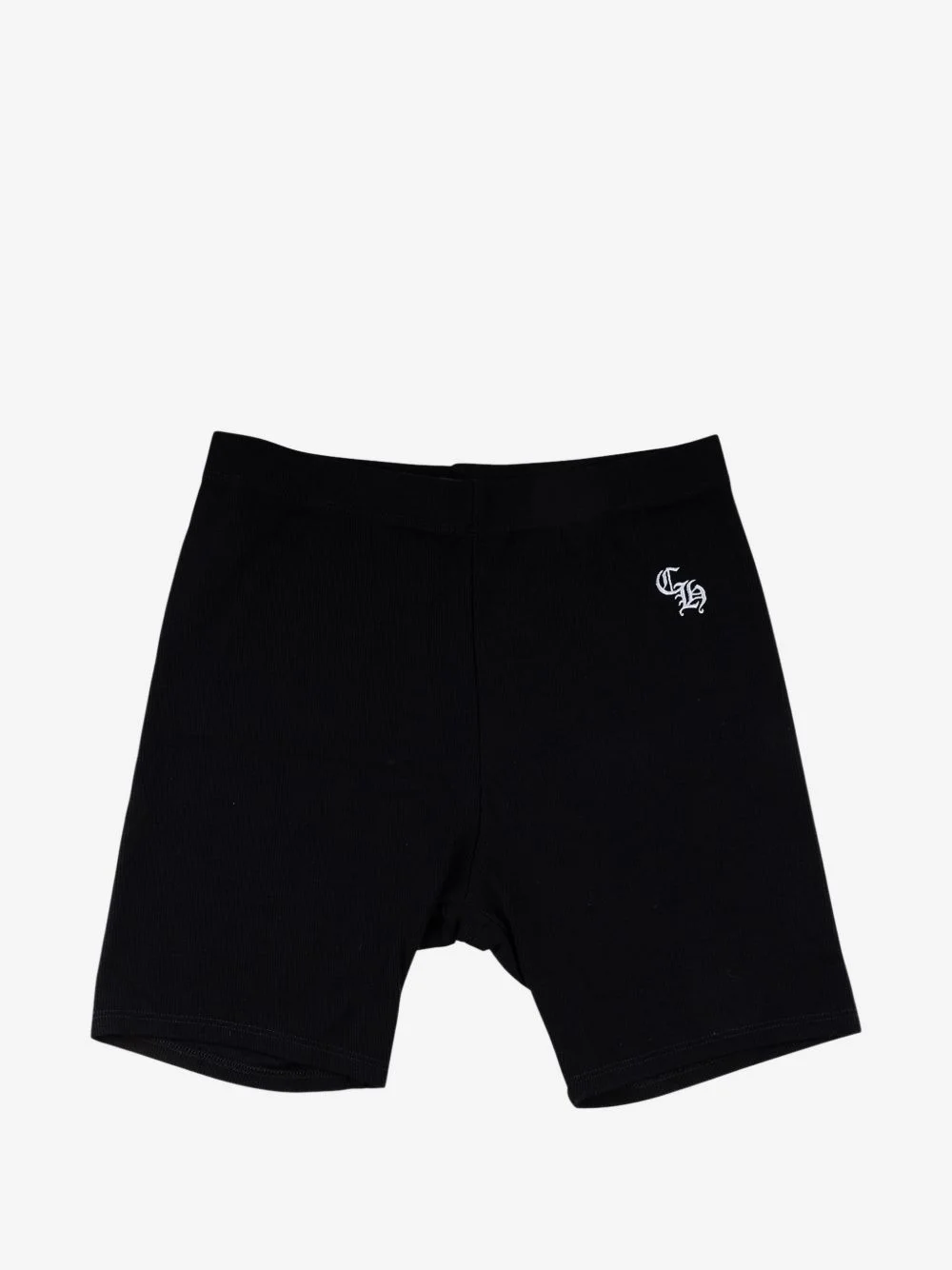 logo-embroidered ribbed biker shorts - 1