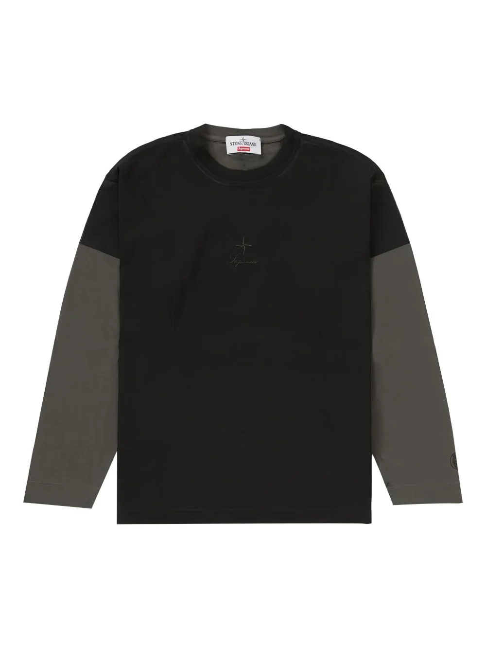 x Supreme x Stone Island logo detail T-shirt - 1