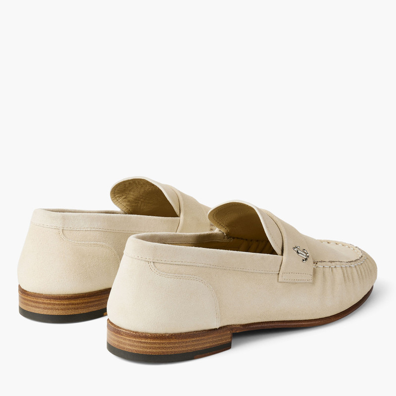 JIMMY CHOO Ellis Loafer Bone Etched Velvet Suede Loafers outlook