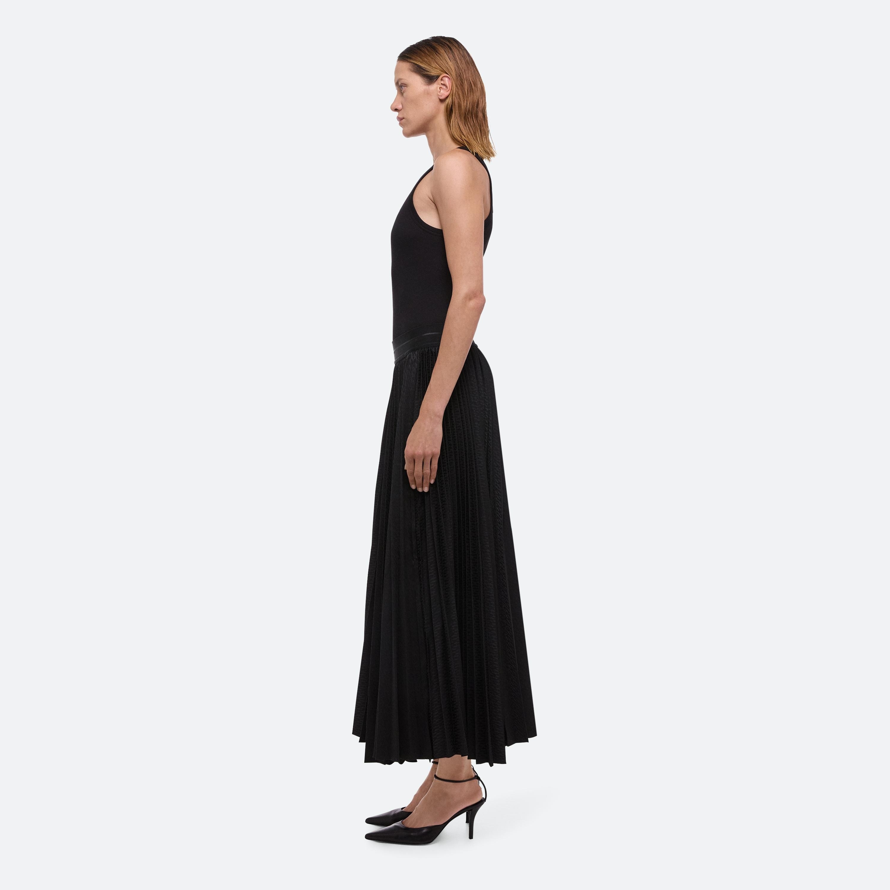 PLEATED JACQUARD SKIRT - 4