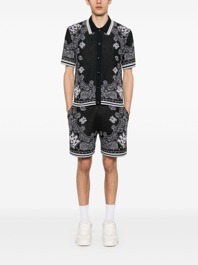 AMIRI bandana-jacquard knitted shorts outlook