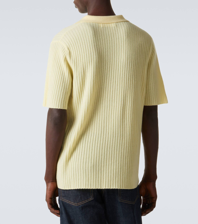 Ribbed-knit cashmere polo shirt 4