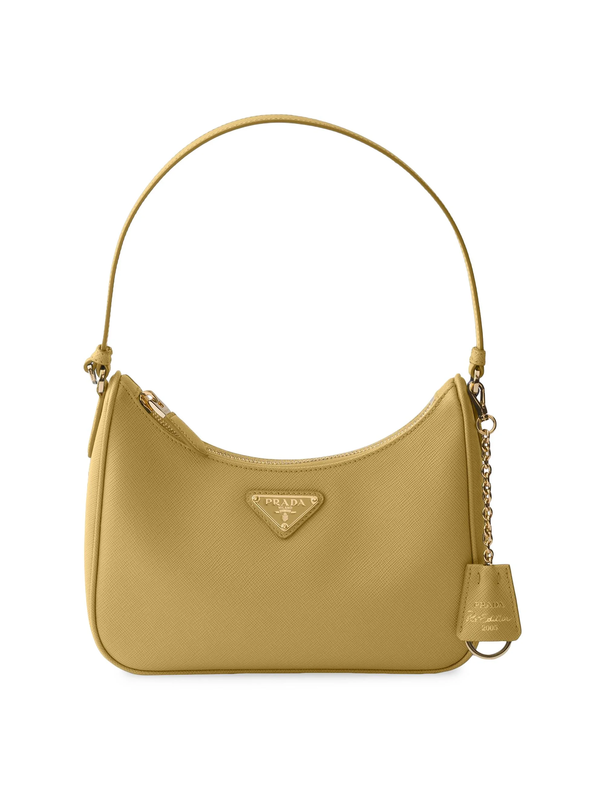 Women's Re-Edition 2005 Saffiano Leather Shoulder Bag - Yellow - 1