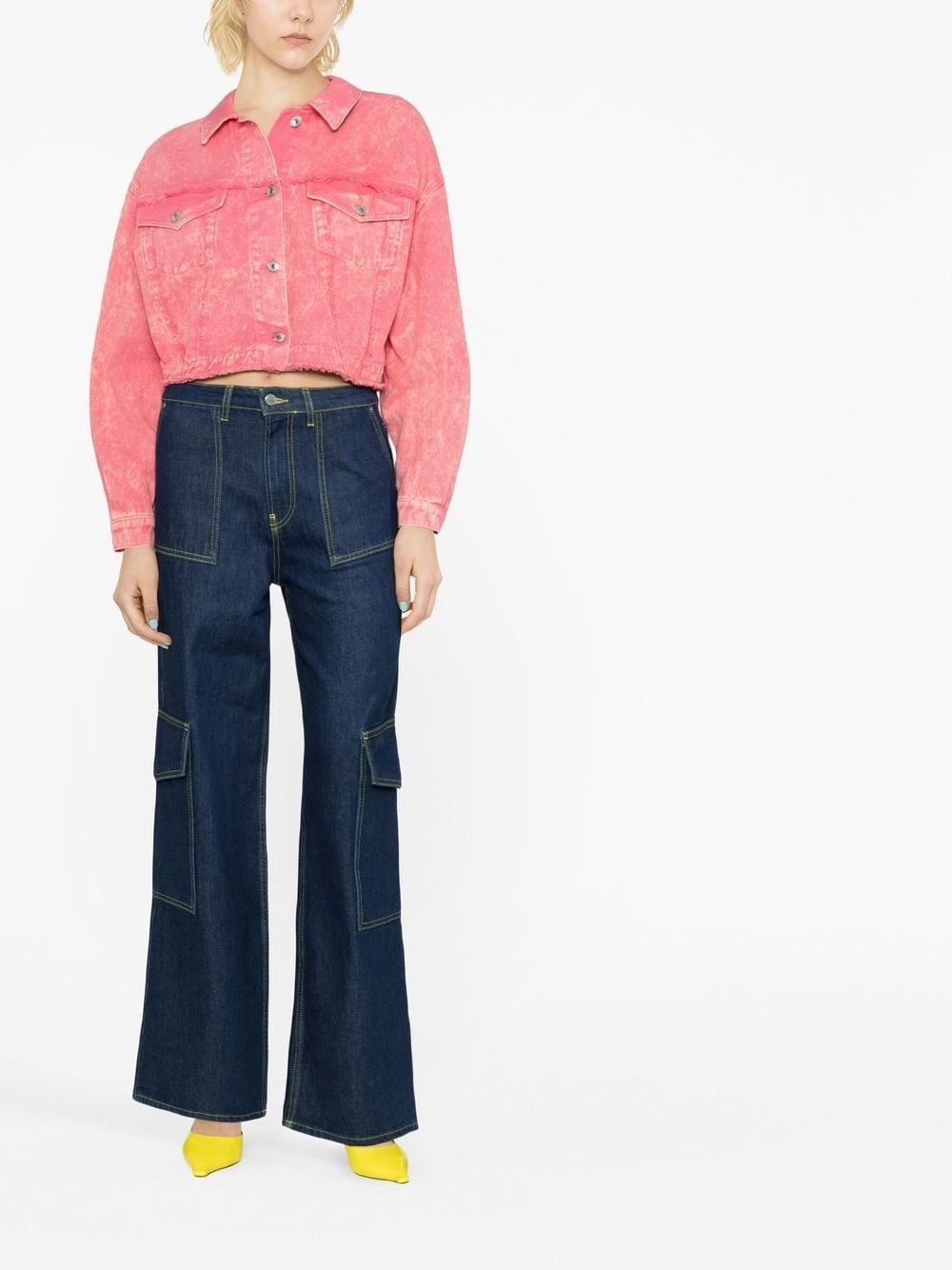 frayed-detailing denim jacket - 2